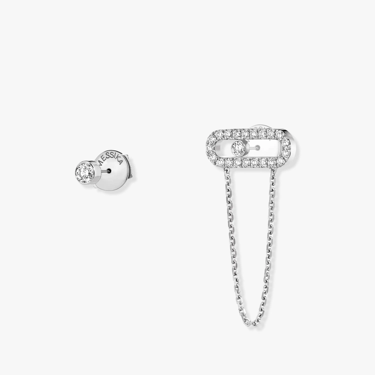 MOVE UNO earrings and studs White gold, rose gold, yellow gold